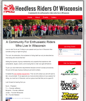 Image of Heedless Riders of Wisconsin Website