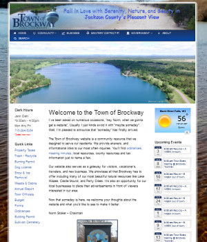 front page for town of brockway wisconsin