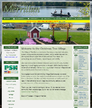 frontpage snapshot of the village of merrillan website